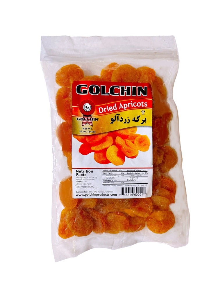 Dried Apricots - 12 Oz ( Bargeh Zardaloo ) - Dried Fruit and Berries - Kalamala - Golchin