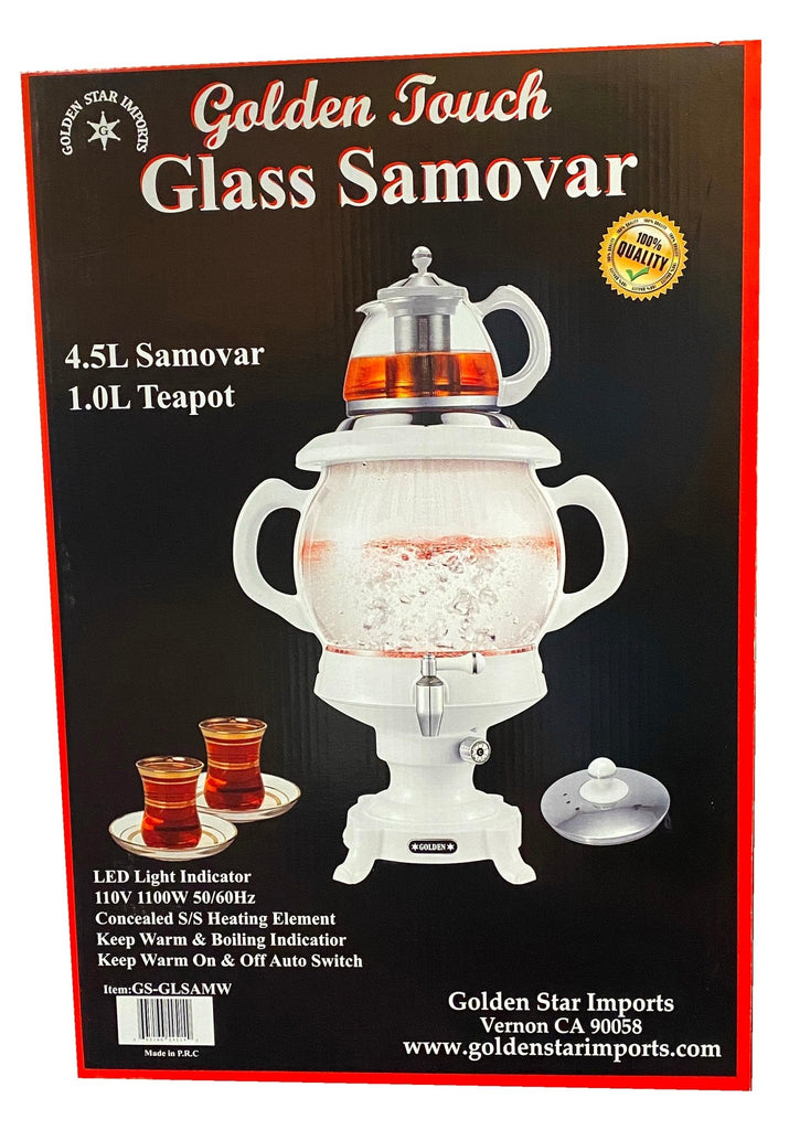 Fancy Electric Glass Tea Maker And Teapot Golden Touch (Samovar)(Samavar) - Kalamala - Kalamala