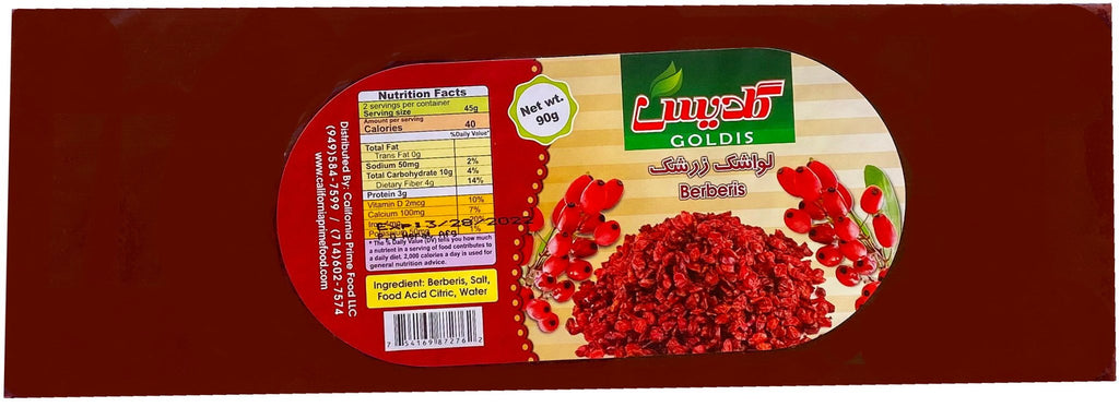 Large Fruit Leather - Barberry ( Lavashak Zereshk ) - Fruit Leather - Kalamala - Goldis