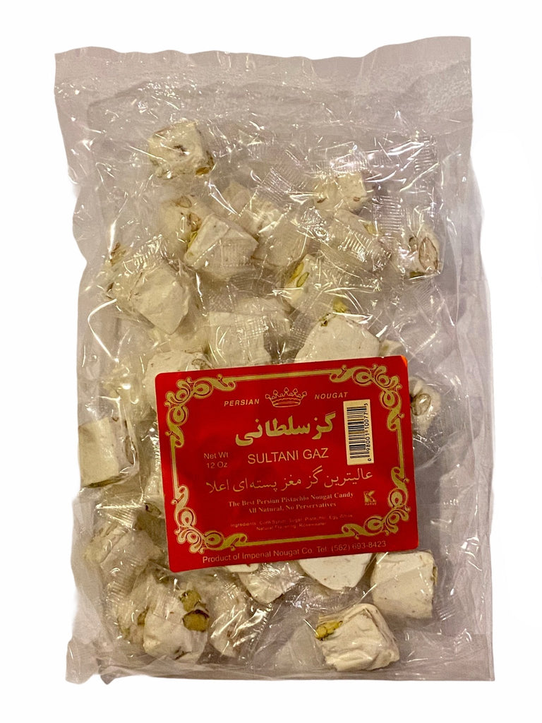 Pistachio Nougats - Imperial Sultani - Bite size - 12 Oz -In Bag ( Gaz Loghmeh e ) - Nougat - Kalamala - Imperial