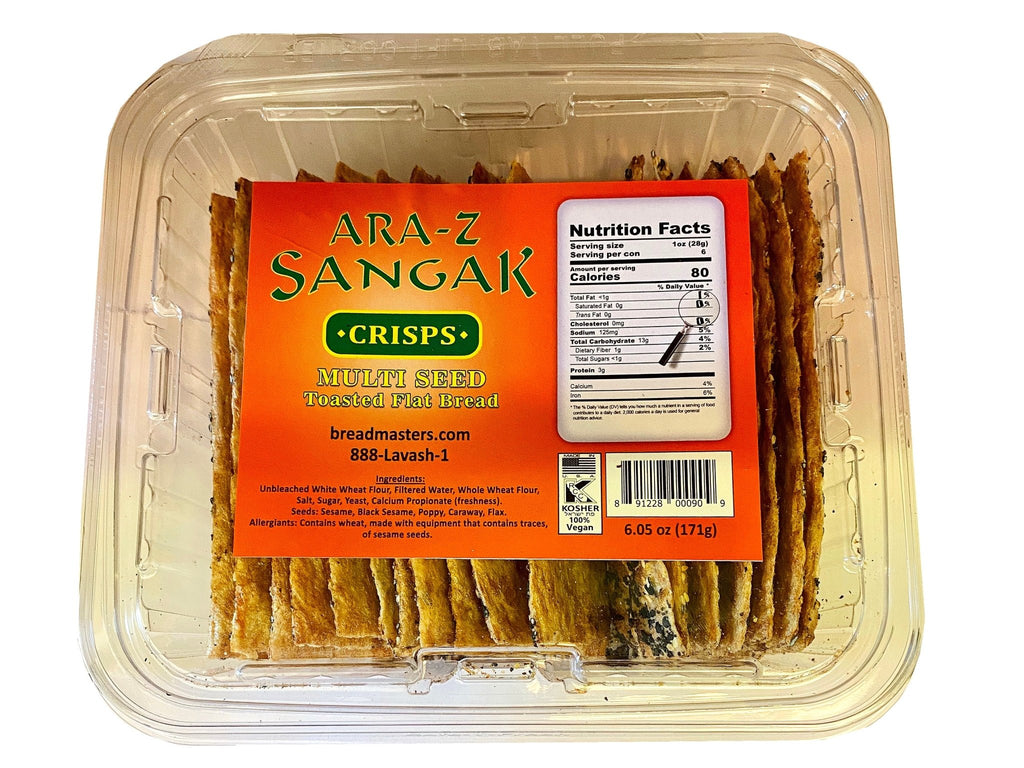 Sangak Multi-Seed Toasted Flat Cracker Crisp - Chips ( Naan E Khoshk) - Biscuit & Cracker - Kalamala - Ara Z